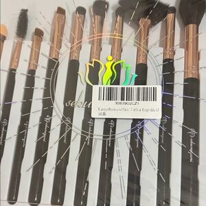 Black and Rose Gold Makeup Brush Set